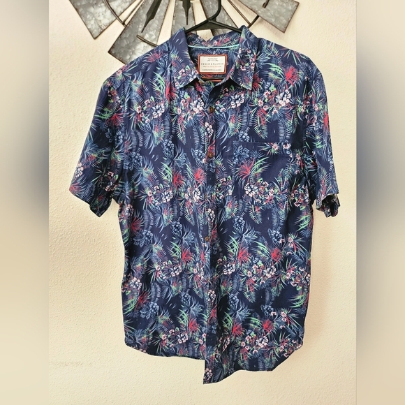 Demin & Flower Men's Blue Slim Fit Tropical Floral size XL. - Picture 2 of 13
